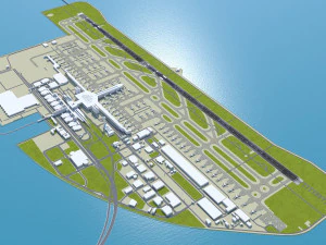 Chubu Centrair International Airport 10km 3D Model