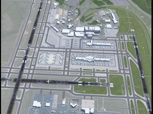 Cincinnati Northern Kentucky Airport 10km Modelo 3D