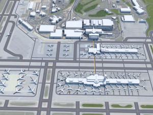 Cincinnati Northern Kentucky Airport 10km Modelo 3D