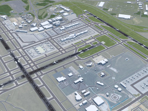 Cincinnati Northern Kentucky Airport 10km Modelo 3D
