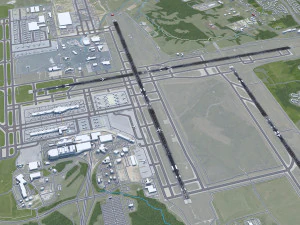 Aeroporto de Cincinnati Norte de Kentucky 10 km Modelo 3D