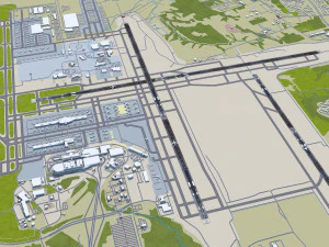 Aeroporto de Cincinnati Norte de Kentucky 10 km Modelo 3D