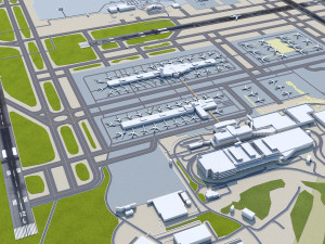 Cincinnati Northern Kentucky Airport 10km Modelo 3D