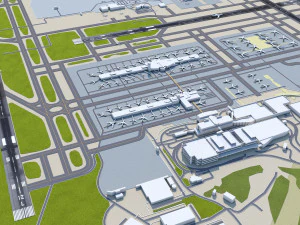 Aeroporto de Cincinnati Norte de Kentucky 10 km Modelo 3D