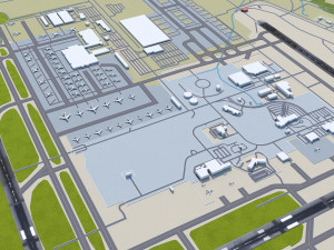 Cincinnati Northern Kentucky Airport 10km Modelo 3D