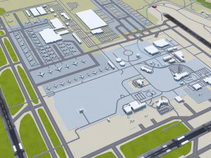 Aeroporto de Cincinnati Norte de Kentucky 10 km Modelo 3D