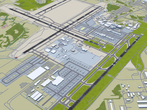 Cincinnati Northern Kentucky Airport 10km Modelo 3D