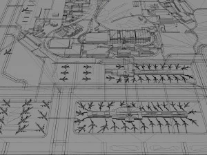 Aeroporto de Cincinnati Norte de Kentucky 10 km Modelo 3D