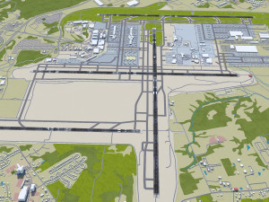 Cincinnati Northern Kentucky Airport 10km Modelo 3D