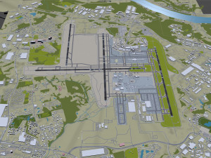 Cincinnati Northern Kentucky Airport 10km Modelo 3D