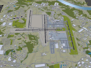 Aeroporto de Cincinnati Norte de Kentucky 10 km Modelo 3D