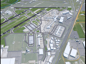 Cleveland Airport 10km 3D Modell