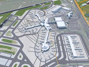 Cleveland Airport 10km 3D Modell