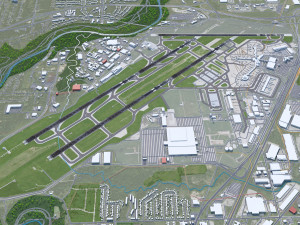 Cleveland Airport 10km 3D Modell