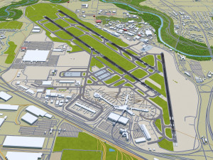 Cleveland Airport 10km 3D Modell