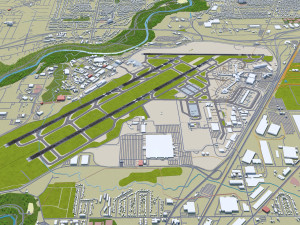 Cleveland Airport 10km 3D Modell