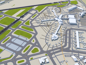 Cleveland Airport 10km 3D Modell