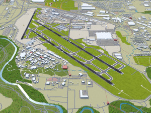 Cleveland Airport 10km 3D Modell