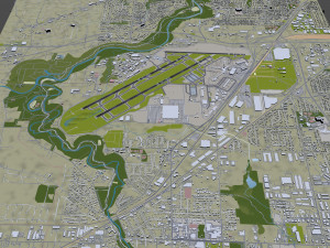 Cleveland Airport 10km 3D Modell