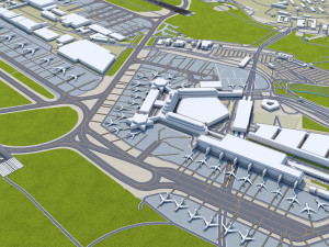 Cologne Bonn Airport 12km 3D Model