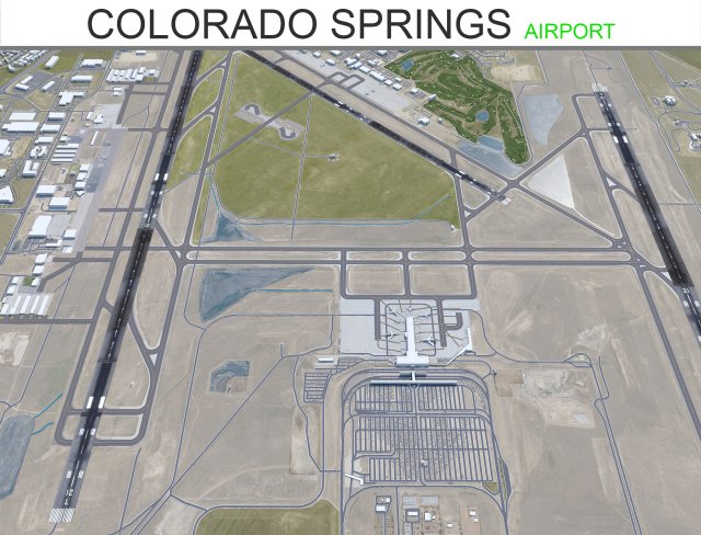 Colorado Springs Airport 12km 3D 모델 .c4d .max .obj .3ds .fbx .stl .blend 