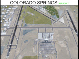 A&eacute;roport de Colorado Springs &agrave; 12 km Modèle 3D