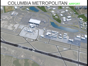 Columbia Metropolitan Airport 10km 3D-Modell