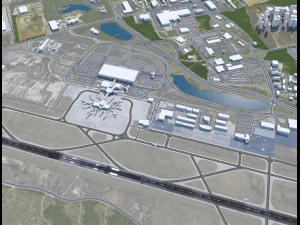 Columbia Metropolitan Airport 10km 3D Model