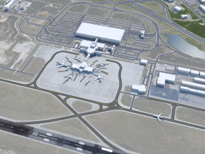 Columbia Metropolitan Airport 10km Modèle 3D