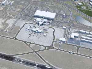 Columbia Metropolitan Airport 10km 3D Model