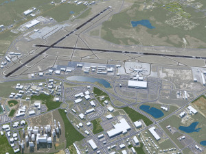 Columbia Metropolitan Airport 10km Modèle 3D
