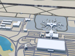 Columbia Metropolitan Airport 10km 3D Model