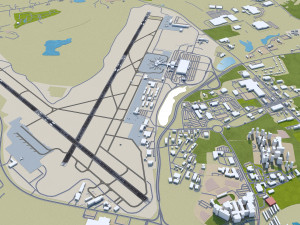 Columbia Metropolitan Airport 10km Modèle 3D