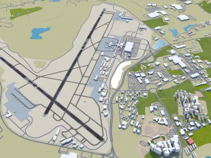 Columbia Metropolitan Airport 10km 3D Model