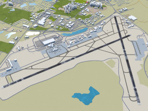 Columbia Metropolitan Airport 10km Modèle 3D