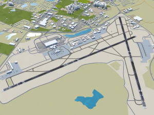 Columbia Metropolitan Airport 10km 3D Model
