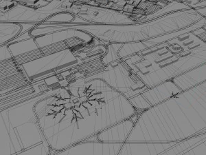 Columbia Metropolitan Airport 10km 3D Model