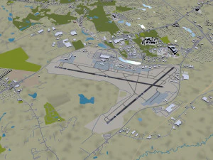 Columbia Metropolitan Airport 10km 3D Model