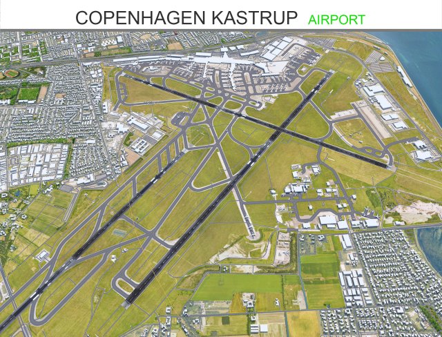 Copenhagen Kastrup Airport 15km Modèle 3D .c4d .max .obj .3ds .fbx .stl .blend 