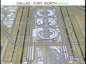 Dallas - Fort Worth Airport 15km 3D Model
