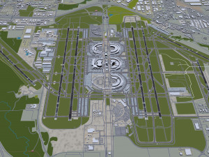 Dallas - Fort Worth Airport 15km 3D 模型