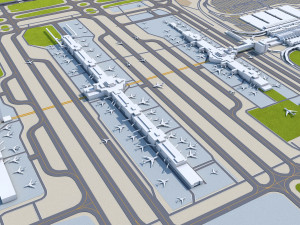 Denver International Airport 15km 3D Model