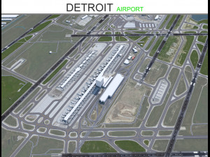 Detroit Airport 12km 3D Model