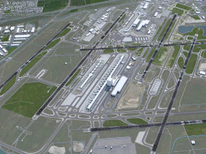 Detroit Airport 12km 3D Model