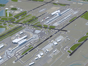 Detroit Airport 12km Modèle 3D