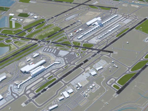 Detroit Airport 12km 3D Model