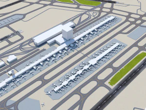 Detroit Airport 12km 3D Model