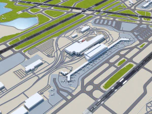 Detroit Airport 12km 3D Model