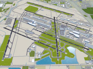 Detroit Airport 12km 3D Model