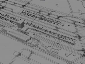 Detroit Airport 12km 3D Model